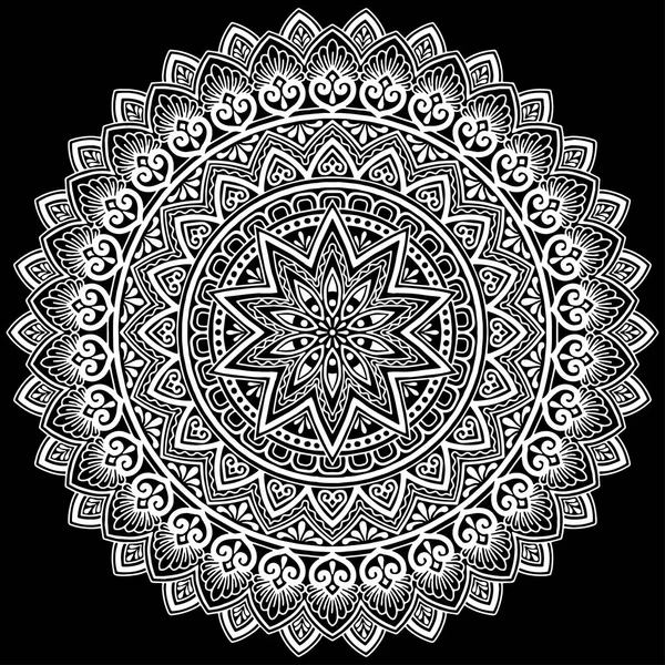 Patrón Mandala blanco — Vector de stock