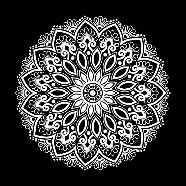 Mandala mintával fehér — Stock Vector