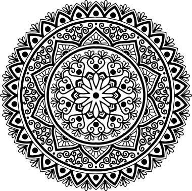 Mandala desen siyah ve beyaz