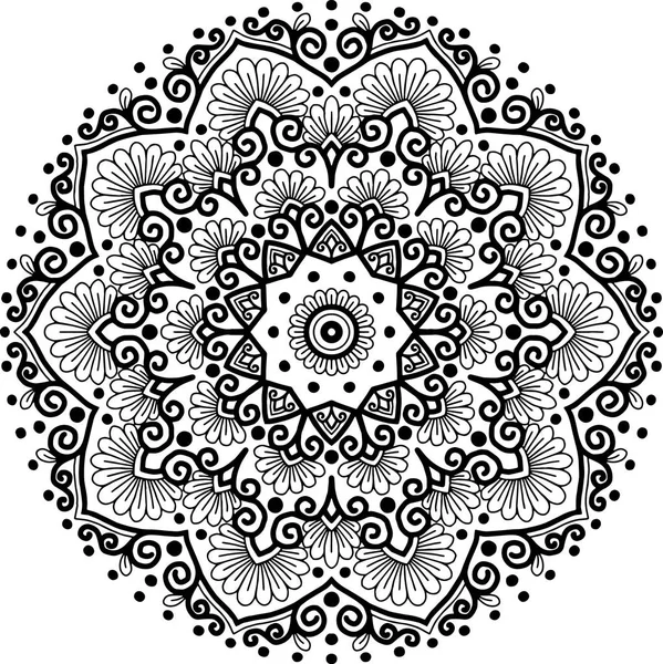 Mandala minta fekete-fehér — Stock Vector