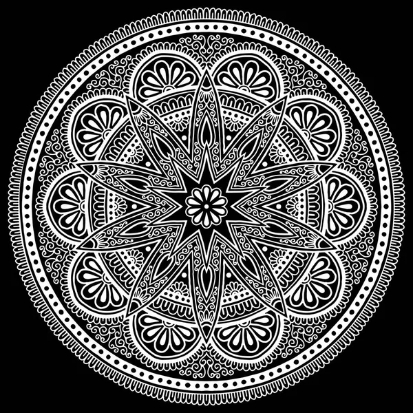 Mandala desen beyaz — Stok Vektör