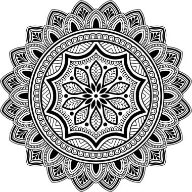 Mandala desen siyah ve beyaz