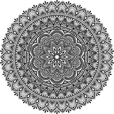 Mandala desen siyah ve beyaz