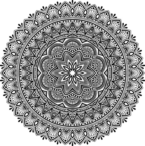 Patrón Mandala blanco y negro — Vector de stock