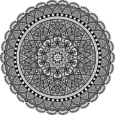 Mandala desen siyah ve beyaz
