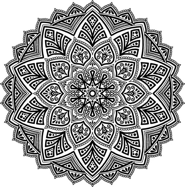 Patrón Mandala blanco y negro — Archivo Imágenes Vectoriales