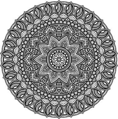 Mandala desen siyah ve beyaz