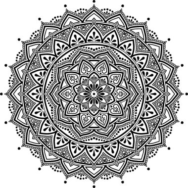 Mandala desen siyah ve beyaz