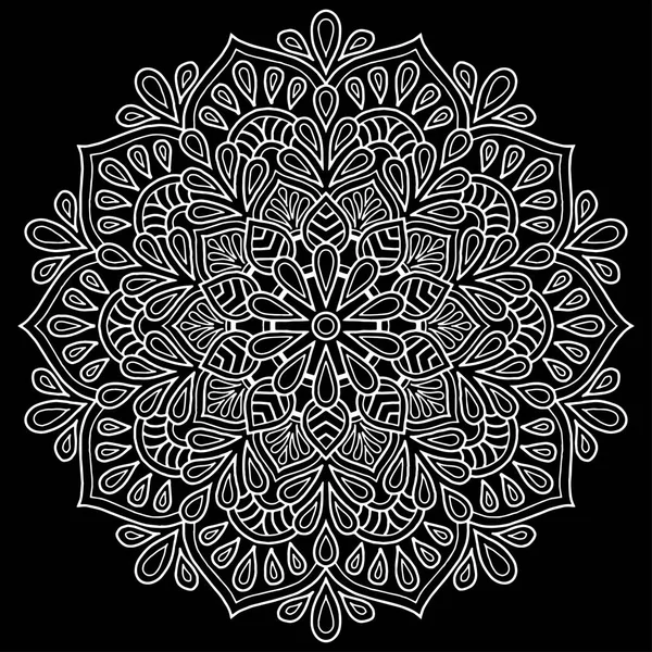 Mandala motif blanc — Image vectorielle