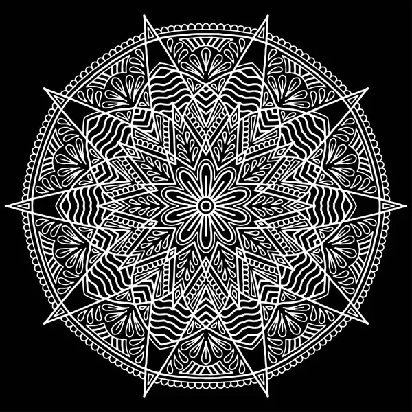 Mandala Muster weiß — Stockvektor