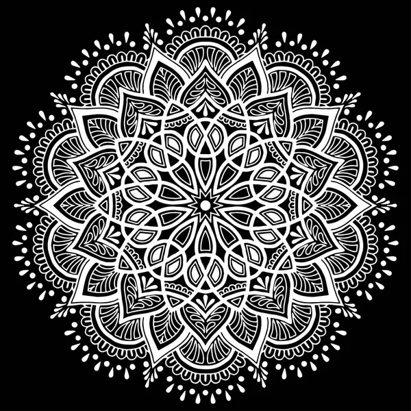 Patrón Mandala blanco — Vector de stock