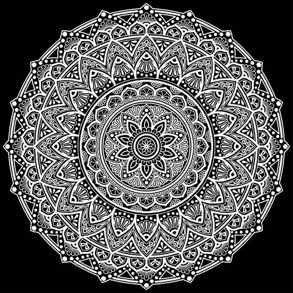 Mandala mönster vit — Stock vektor