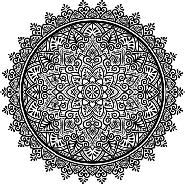 Mandala desen siyah ve beyaz