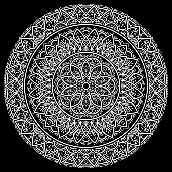 Mandala Muster weiß — Stockvektor