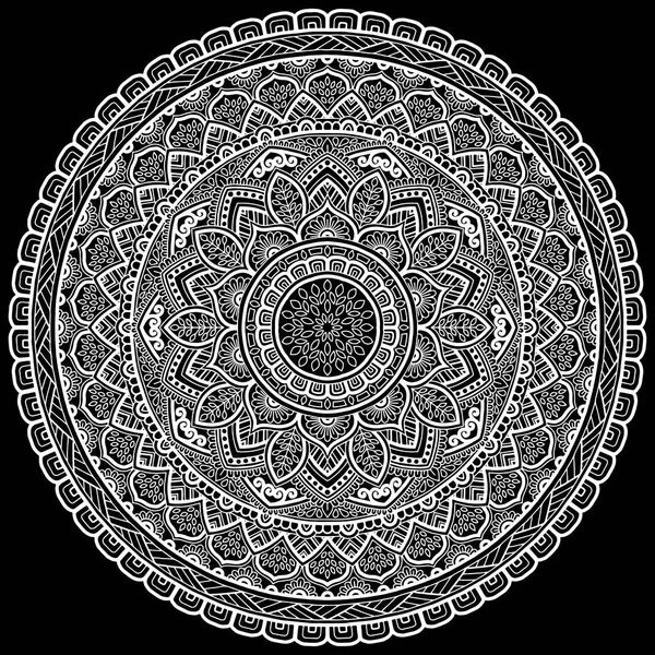 Mandala mintával fehér — Stock Vector