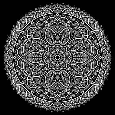 Mandala pattern white good mood clipart svg vector 