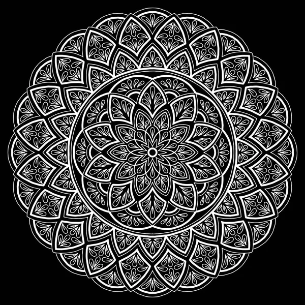 Mandala motif blanc — Image vectorielle