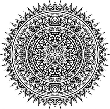 Mandala desen siyah ve beyaz