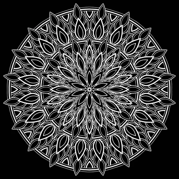 Mandala Muster weiß — Stockvektor