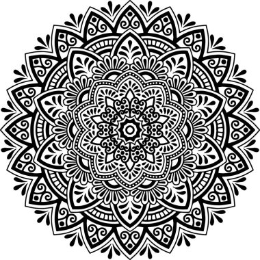 Mandala desen siyah ve beyaz