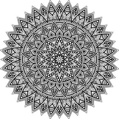 Mandala desen siyah ve beyaz