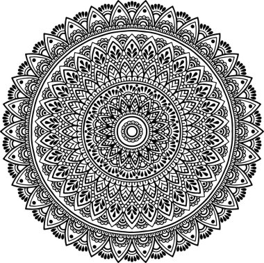 Mandala desen siyah ve beyaz