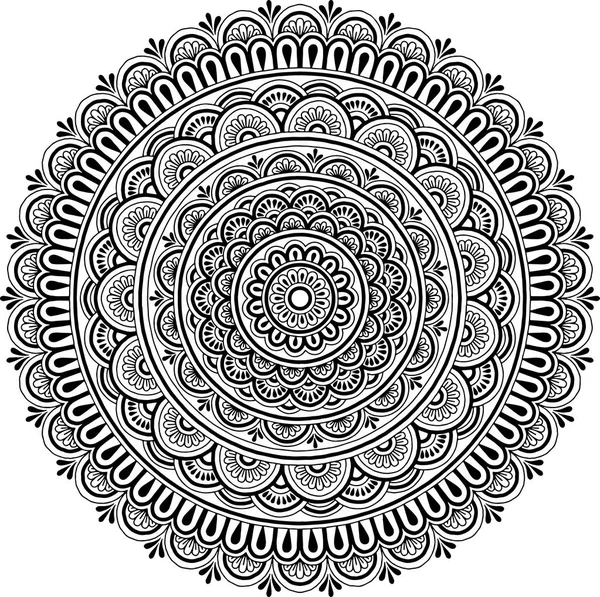 Mandala desen siyah ve beyaz