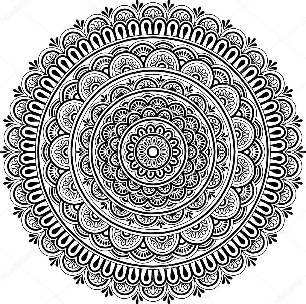 Mandala pattern black and white