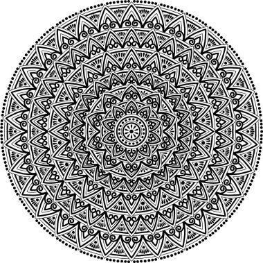 Mandala desen siyah ve beyaz