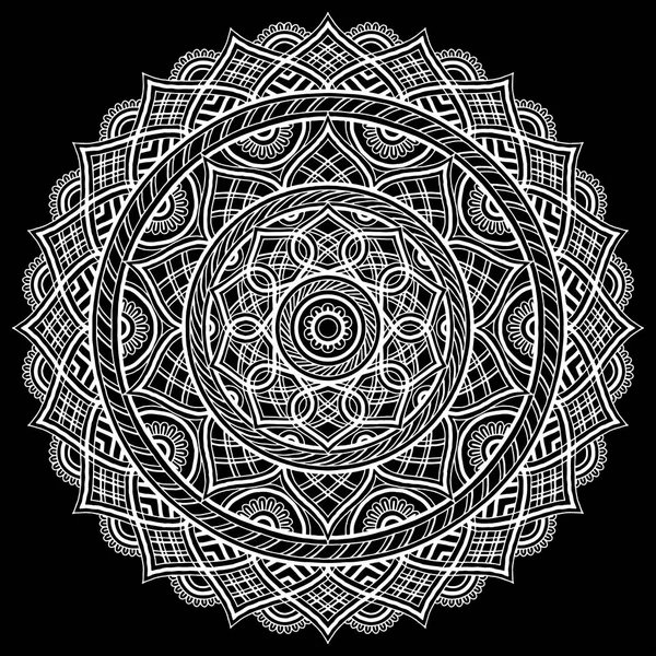 Patrón Mandala blanco — Vector de stock