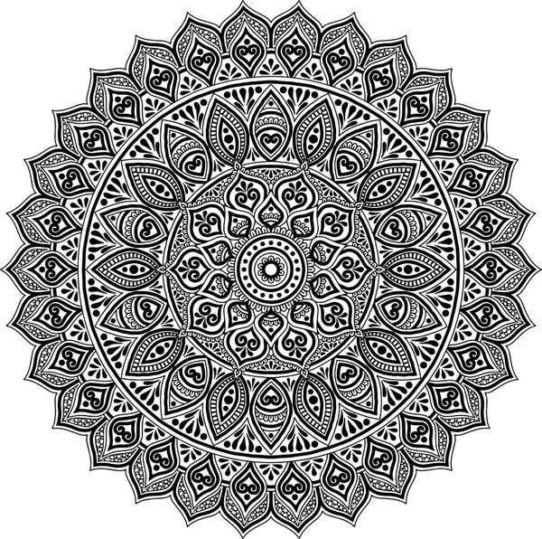 Patrón Mandala blanco y negro — Archivo Imágenes Vectoriales