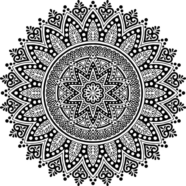 Mandala desen siyah ve beyaz