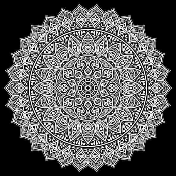 Mandala Muster weiß — Stockvektor