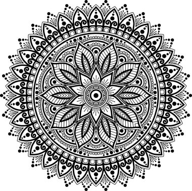 Mandala desen siyah ve beyaz
