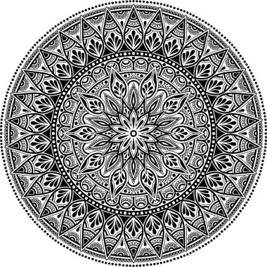 Mandala desen siyah ve beyaz