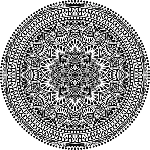 Mandala minta fekete-fehér — Stock Vector