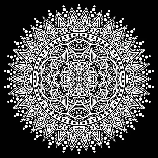 Mandala padrão branco — Vetor de Stock