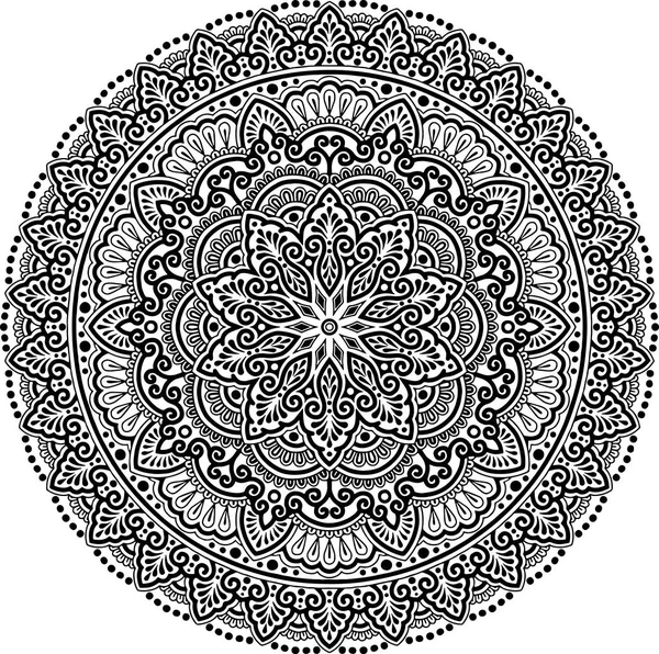 Patrón Mandala blanco y negro — Archivo Imágenes Vectoriales