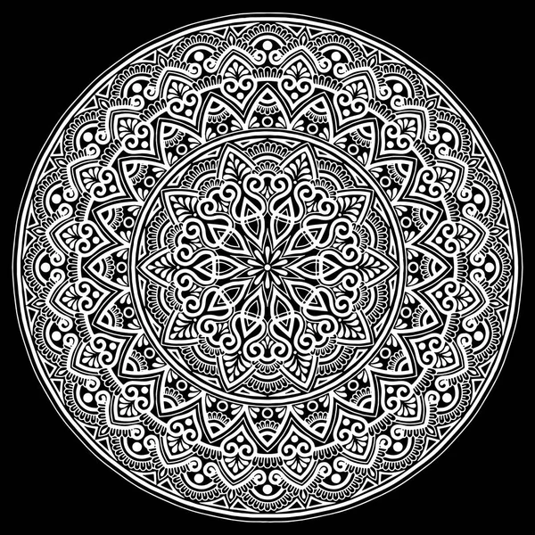 Patrón Mandala blanco — Vector de stock