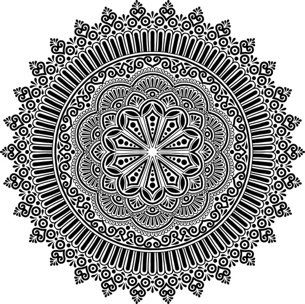 Mandala patroon zwart-wit — Stockvector