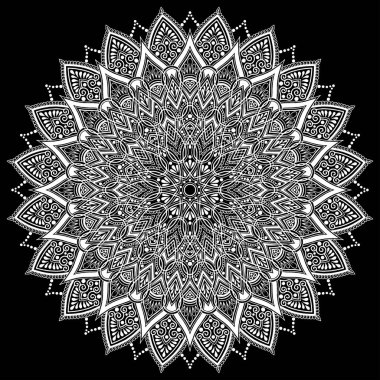 Mandala pattern white good mood clipart svg vector 