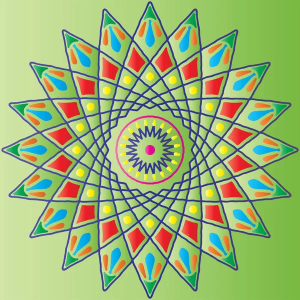 Mandala patrón de color — Vector de stock