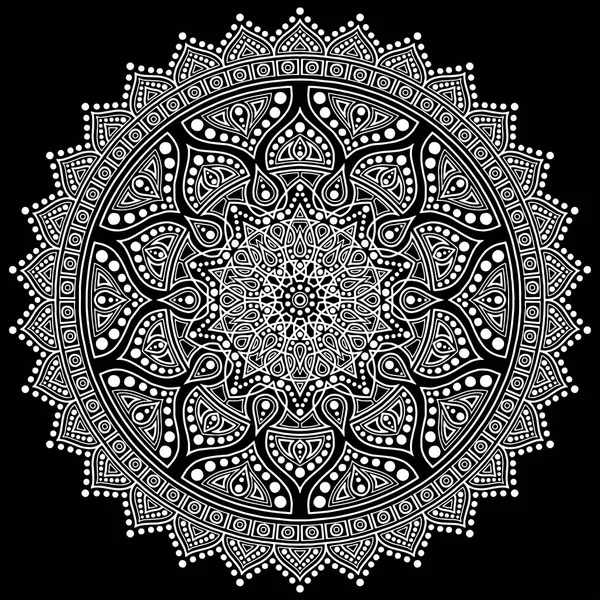 Patrón Mandala blanco — Vector de stock