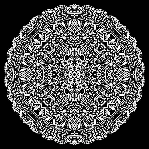 Mandala Muster weiß — Stockvektor