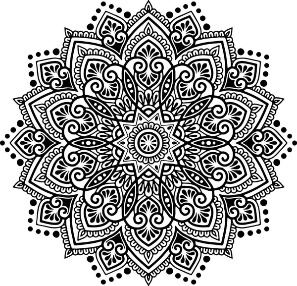 Mandala desen siyah ve beyaz