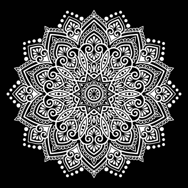 Mandala mönster vit — Stock vektor