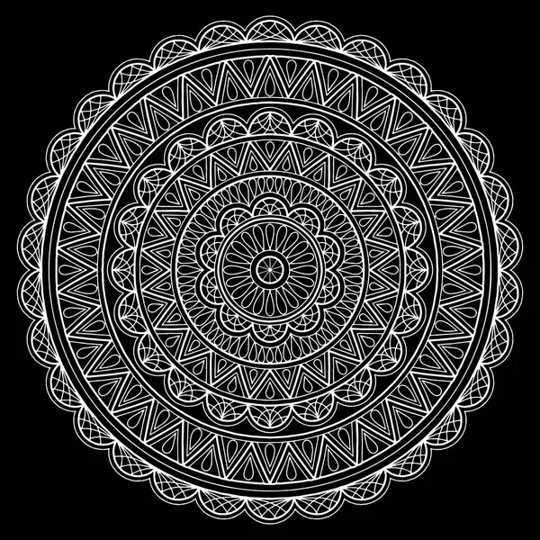 Mandala Muster weiß — Stockvektor
