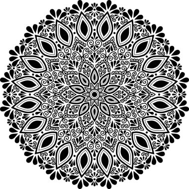 Mandala desen siyah ve beyaz