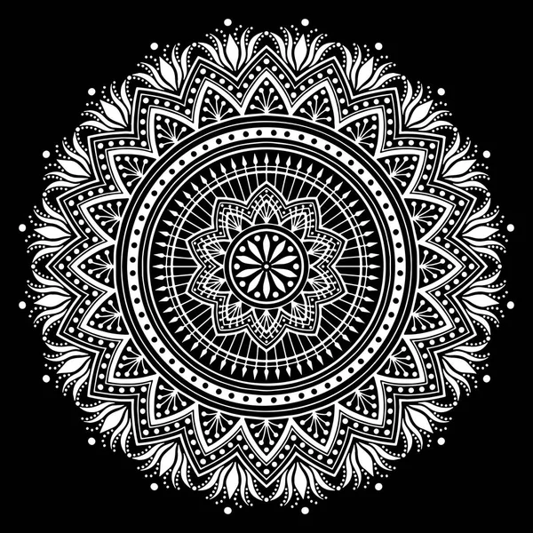 Patrón Mandala blanco — Vector de stock