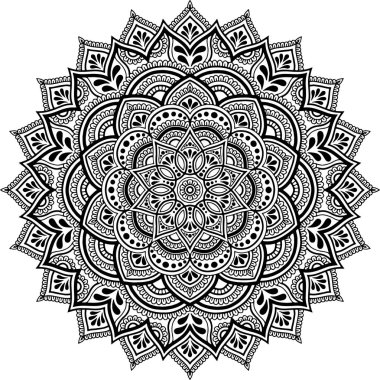 Mandala desen siyah ve beyaz